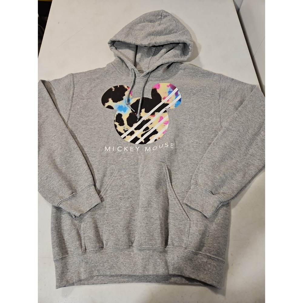 Disney Mickey Mouse Mens Hoodie size Small Gray Pullover DisneyNeff X(639